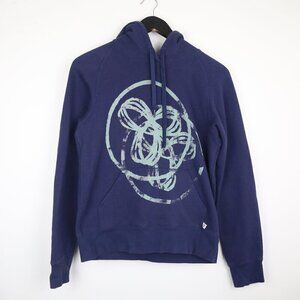 Aritzia TNA Sweatshirt Double Printed Logo Top Pullover Hoodie Blue Size Medium
